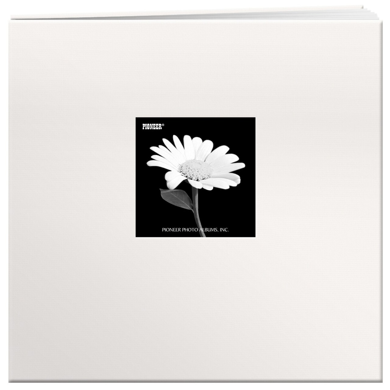 Pioneer Fabric Frame Cover Scrapbook 12"X12"-20 Pages, Ivory White